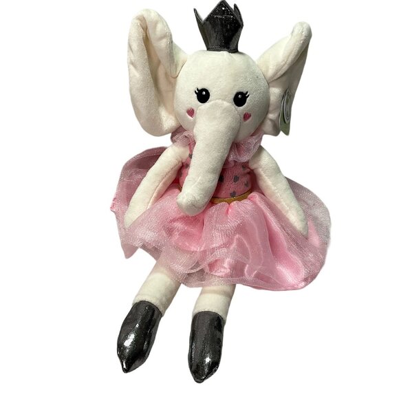 ELEPHANT BALLERINA PLUSH STUFFED ANIMAL RATTLE CRINKLE TOY SPARK CREATE IMAGINE - Picture 1 of 5